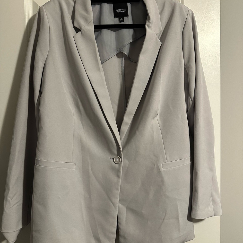 Simply Vera Vera Wang Light Gray Blazer